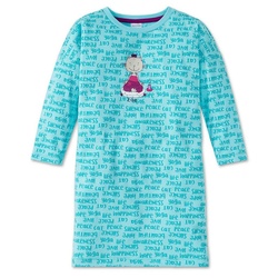 Schiesser Nachthemd Cat Zoe (Set, Set) Mädchen Schlafanzug, Sleepshirt, Nachthemd, langarm, Single-Jersey blau|lila 104