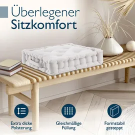 Beautissu Sitzkissen 40 x 40 x 8 cm beige 4-tlg.