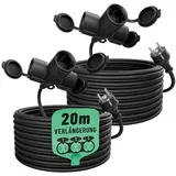 greate. 3fach Verlängerungskabel outdoor 20m - 2er Pack