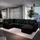 masseno Ecksofa U-Form Polyester 4-Sitzer Schwarz