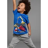 Kidsworld T-Shirt "mit coolen BAUMASCHINEN Print", Jungen, Gr. 128/134, blau, Single Jersey, Obermaterial: 100% Baumwolle, bedruckt, Basic, Rundhals, Shirts T-Shirt, Kurzarm, Basic-Passform, bedruckt, Rundhalsausschnitt