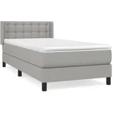 vidaXL Boxspringbett mit Matratze Hellgrau 100x200 cm Stoff