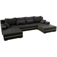 Juskys Malbun mit Schlaffunktion, Bettkasten, Samt & LED - Dunkelgrau