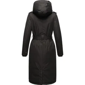 Navahoo Damen Wintermantel lang Parka warm Jacke mit Bindegürtel, Kapuze & Kragen Hokulanii