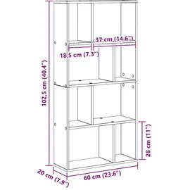 vidaXL Bücherregal 60 x 20 x 120 cm Schwarz
