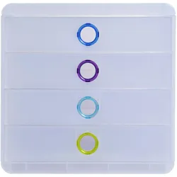 Exacompta 314399D CHROMALINE Schubladenbox mit 4 Schubfächern, POP-BOX, für Dokumente A4+ - Farben sortiert