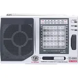 Tragbares Radio Silber hohe Empfindlichkeit HiFi Sound Qualität Full Band AM FM SW Radio mit Lautsprecher für Outdoor