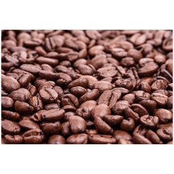 Wallario Glasbild, Frisch geröstete Kaffeebohnen, in verschiedenen Ausführungen rot
