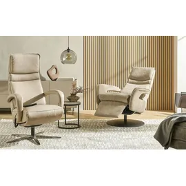 Hukla Relaxsessel Nick Mikrofaser 76 x 107 x 86 cm Beige mit Relax-Funktion