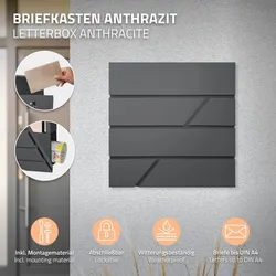 Briefkasten mit Ständer Standbriefkasten Briefkasten Edelstahl Anthrazit