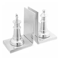 VidaXL Buchstützen 2 pcs Silber 11 x 12 x