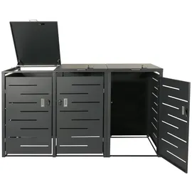 Mendler Mülltonnenbox HWC-E83 117 x 197 x 80 cm anthrazit