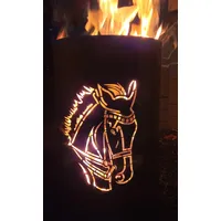 Feuertonne/Feuerkorb mit Pferdekopf Motiv