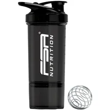 FSA Nutrition Protein Shaker mit Pulverfach 600 ml Schwarz
