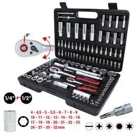 KS Tools 1/4+1/2 Steckschlüssel-Satz 108-tlg.