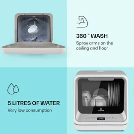 Klarstein Amazonia Mini Tischgeschirrspüler (freistehend, 435 mm breit, Silber)