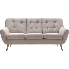 exxpo - sofa fashion 3-Sitzer EXXPO - SOFA FASHION "Scandi, bequem, aufwendige Rückenpolsterung für mehr Sitzkomfort", braun (cappuccino), B:187cm H:92cm T:92cm, Sofas, aktuelle Farben in hochwertigen Bezugsqualitäten, Holzfuß