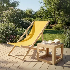 ECD Germany Sonnenliege 100 x 83 x 57,5 cm Gelb