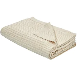 Kuscheldecke ANAMUR Baumwolle 110 x 180 cm Beige