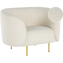 Beliani Sessel LOEN Bouclé 72 x 75 x 70 cm Weiß/Gold