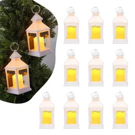 Vevor 12er-Pack dekorative Kerzenlaternen, elektrische LED-Kerzen ohne Flamme, Halter aus Kunststoff mit Glas, Wandbehang für Veranda, Hochzeitstische, Partys, Bauernhäuser, Weiß, 105x105x240 mm