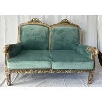 Casa Padrino Luxus Barock Sofa Grün / Braun 120