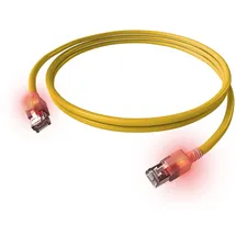 SACON EasyLan DualBoot LED Patchkabel RJ45 S/FTP Kat.6A (Class EA), mit saCon Stecker, LSOH, gelb, 3 m