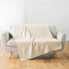 Douceur d'intérieur Lucile Decke aus Baumwollmischgewebe, 180 x 220 cm, naturfarben