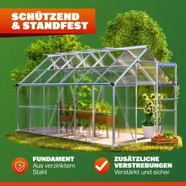 Gardebruk Gewächshaus Aluminium Silber HKP 7 mm 7,2 m2