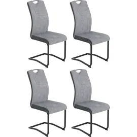 Hela Esszimmerstuhl HELA "Tabea Freischwinger BESTSELLER verschiedene Stoffqualitäten", grau (vintage grau, schwarz), B:43cm H:99cm T:61cm, 100% Polyester, Stühle, Esszimmerstuhl, 2 oder 4 Stück, Schwingstuhl, Microfaser Vintage oder Kunstleder