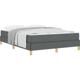 vidaXL Boxspringbett mit Matratze Dunkelgrau 140 x 200 cm Stoff