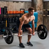 sportnow Hantelscheiben 2 x 15 KG Tri-Grip gummierte Olympiascheiben schwarz