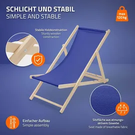 ECD Germany Sonnenliege 100 x 83 x 57,5 cm Blau