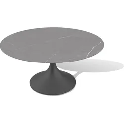 Verona runder Balkontisch 120 cm Kohle, grauer Stein