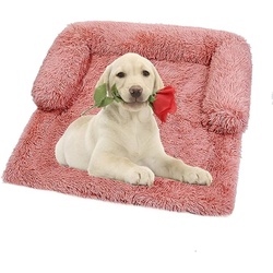 XDeer Tierbett Hundebett Plüsch,Hundedecke Sofa,Katzenbett,Sofaschutz Hund, Hundekissen,Größe S, für kleine und mittelgroße Hunde rosa