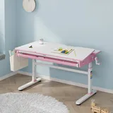 [en.casa] Kinderschreibtisch Kuosa Pink / Weiß