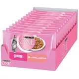 PURINA ONE Junior Katzenfutter Lachs und Karotten 12x4x85g Nassfutter Katze