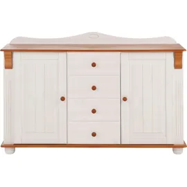 OTTO home Sideboard 130 x 91 x 40 cm Weiß / Kirschbaumfarben