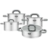 Mulex »LUGANO«, Edelstahl 18/10, (Set, 8 tlg.), inkl. Servierpfanne 24 cm mit Deckel, Induktion