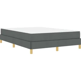 vidaXL Boxspringbett mit Matratze Dunkelgrau 140 x 200 cm Stoff