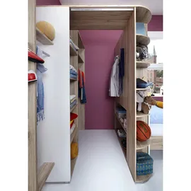 MID.YOU Eckkleiderschrank 124 x 199 x 148 cm Weiß
