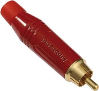 Amphenol RCA Connector Male in Red, Audio Adapter, Rot