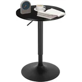 Woltu Bartisch rund höhenverstellbar 52 x 52 x 91 cm Schwarz