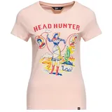 Queen Kerosin Print T-Shirt Head Hunter in rosa | Gr.: XXL