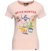 Queen Kerosin Print T-Shirt Head Hunter in rosa | Gr.: XXL