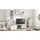 matkam Wohnwand Dedal, Schrankwand Wohnzimmer Modern, Wohnzimmerschrank mit Fernsehtisch Komplett Möbel Weiß,