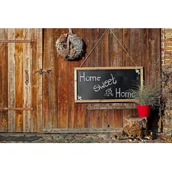 Wetterfeste Outdoor Kreidetafel mit Holzrahmen / Weiß 55x105cm