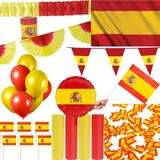 XL Spanien Party Deko Set 240 tlg. Partyset Partydeko rot gelb Fussball EM WM