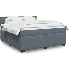 vidaXL Boxspringbett 180 x 200 cm Dunkelgrau