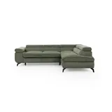 S-Style Ecksofa mit Schlaffunktion Bonnie ¦ grün ¦ Maße (cm): B: 275 H: 76